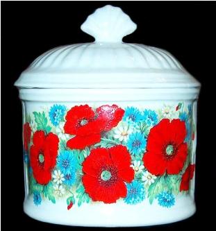 Ukrainian Ceramic Poppy Box